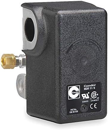 Condor USA, INC Air Compressor Pressure Switch; Range: 25 to 160 psi, Port Type: (4) Port, 1/4" FNPT