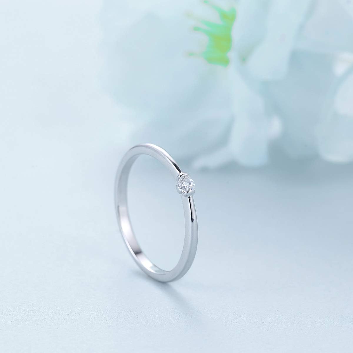 CANDYFANCY Promise Rings Cubic Zirconia 925 Sterling Silver Midi Knuckle Stackable Engagement Wedding Band Size 2.5-8 - Image 2