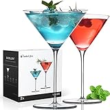 Best Selling Products For Daily Needed Shopping Martini Glasses Set of 2 - Hand Blown Crystal Martini Glass, Tall Coupe Cocktail Glass with Stem, Perfect for Drinking Martini, Cocktails, Manhattan, Margarita - 6.8oz Bar Glasses, Clear