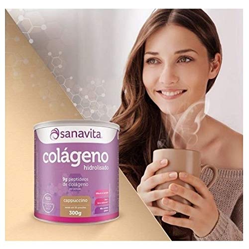 Kit 2 Colágeno hidrolisado em pó Sanavita 300g Cappucino