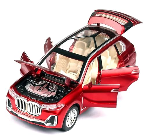 Image of Exclusive Alloy Metal Pull Back Die-Cast Car Diecast Metal Pullback Toy Car with Openable 6 Doors,Light Music Boys Gifts Toys (1:32 B-M-W X7 - Multicolor)
