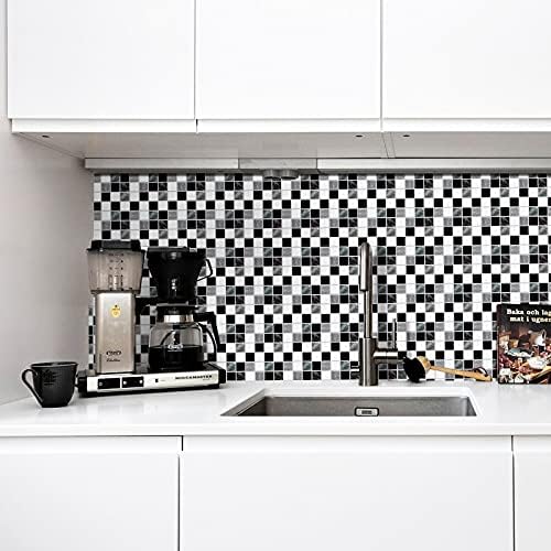 Mosaic Tile Stickers Contact Paper Self Adhesive Wallpaper 30cmX3m Vinyl Film Roll for Bathroom Wall Door Waterproof