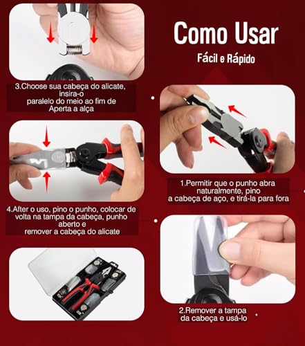 Alicate Multifuncional, Kit Alicate, Alicate Combinado 5 em 1, Conjunto de Alicates de Decapagem Mul