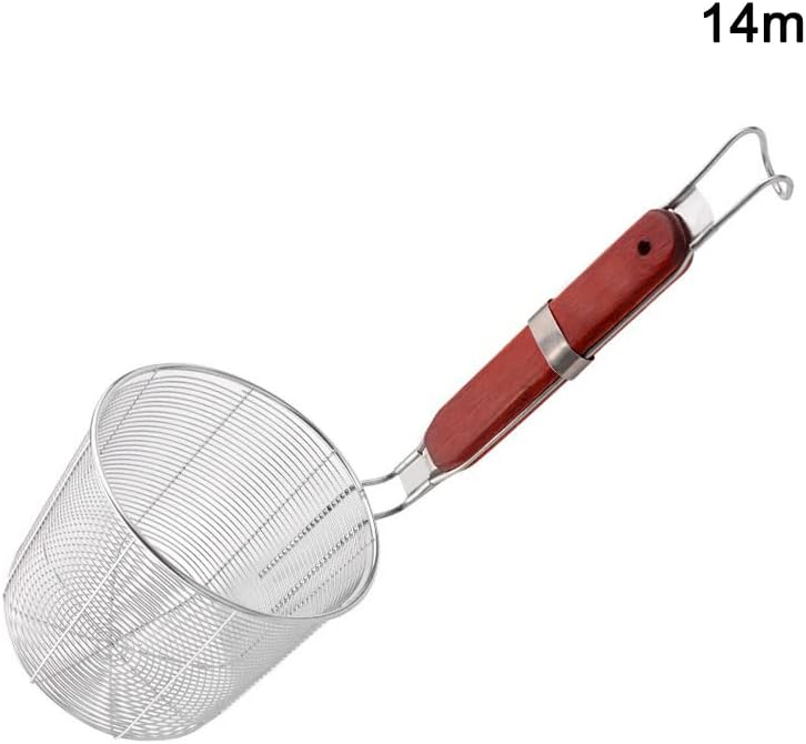 Miniatura 2 de VALINK - Cesta de pasta de malla con mango de madera, acero inoxidable de acero inoxidable, colador de fideos para cocina, fideos, pasta, restaurante