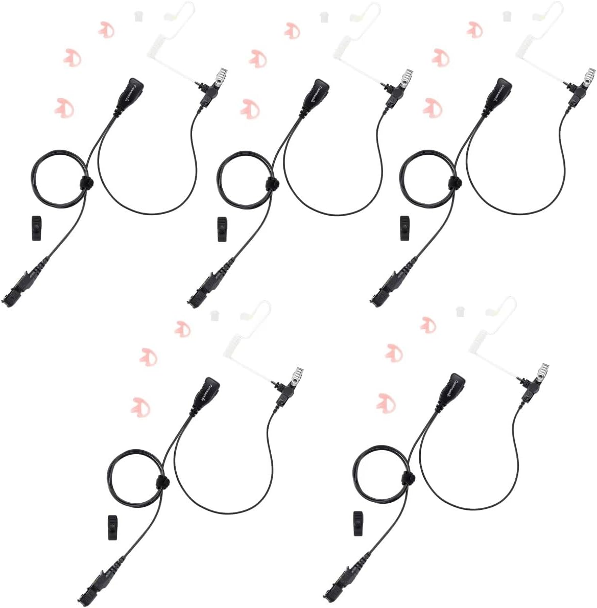 BCT15-AX Motorola Radio Earpiece With Mic - Clear Tube Surveillance Headset For XPR Series