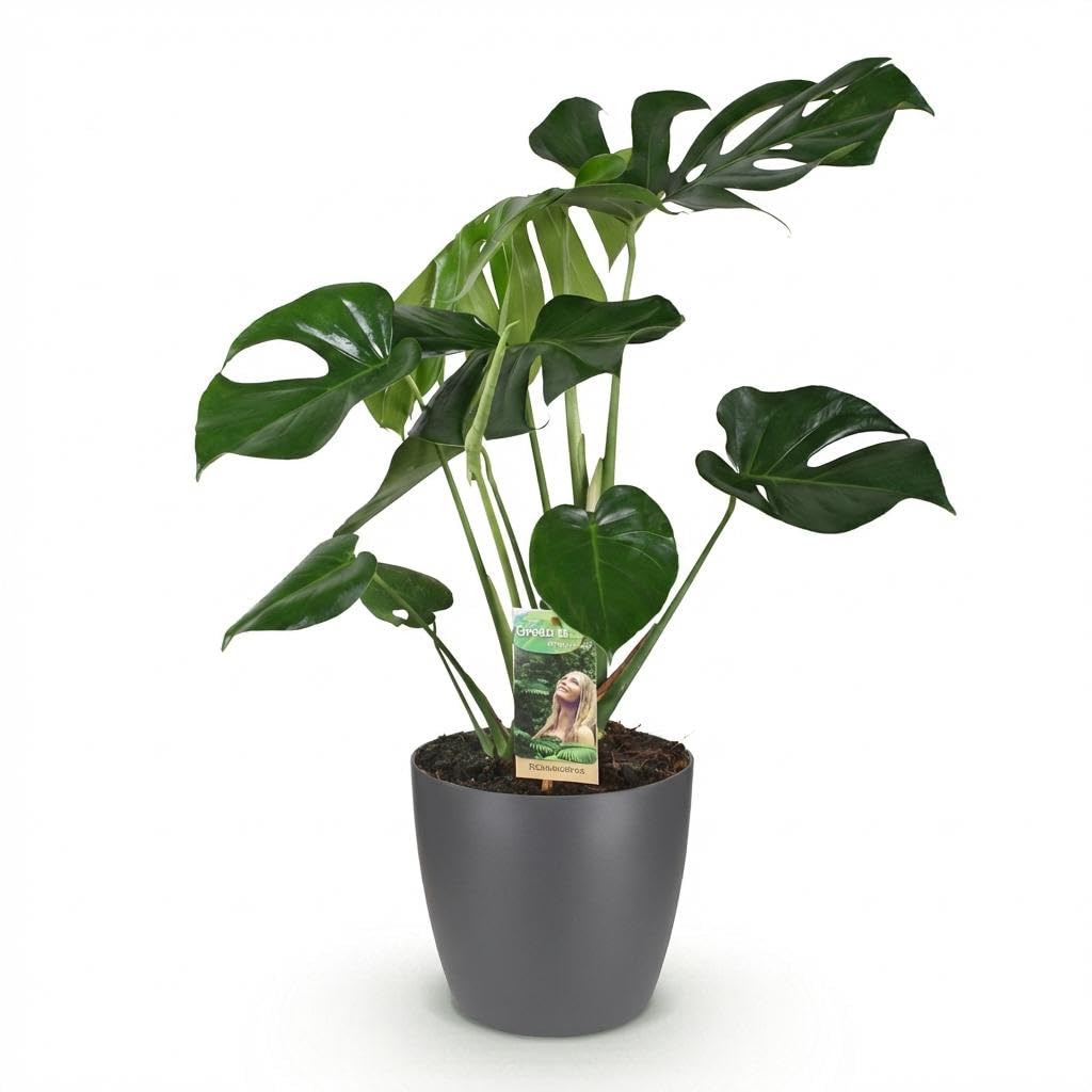 Monstera Deliciosa Fensterblatt  Groe Zimmerpflanze im grauen Topf 21cm  Hhe70-80cm  Pflegeleichte Grnpflanze  Tropische Dekopflanze fr  Wohnzimmer Bro Schlafzimmer : Amazon.de: Garten