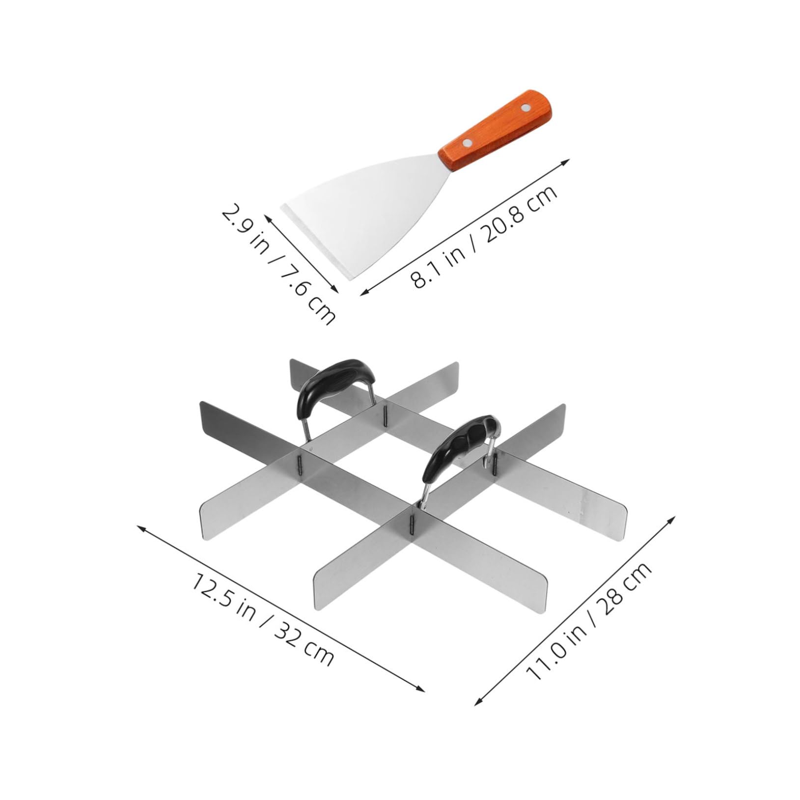 Zerodeko Séparateur de Gâteau en Acier Inoxydable, 1 Set, avec Poignées