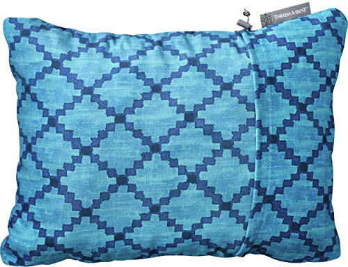 Therm-a-Rest Compressible Travel Pillow for Camping, Backpacking, Airplanes and Road Trips, Blue Heather
