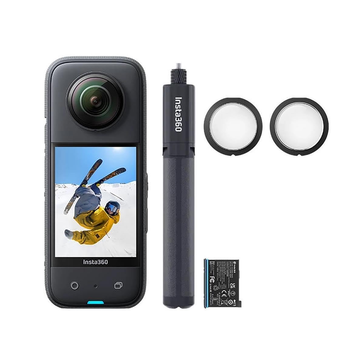 Insta360 X3 All-Purpose kit wodoszczelna kamera sportowa 360° z czujnikiem 1/2", zdjęcia 5,7K 360°, 72MP 360°, stabilizacja, ekran dotykowy 2,29", wibracje, edycja sztucznej inteligencji, transmisja