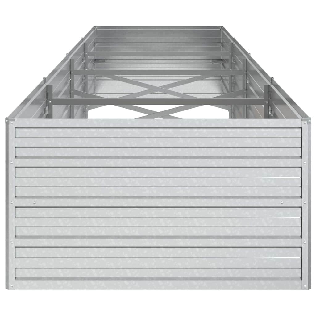 Jardín de 320 x 80 x 45 cm – robusto bancal de acero galvanizado en plata – Gran bancal elevado para jardín, balcón y terraza – perfecto para verduras, hierbas y flores