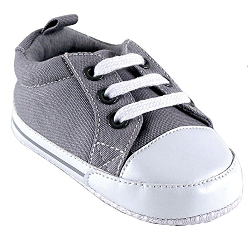 Chaussures bébé toile grise Luvable Friends chausson souple premier âge garçon fille