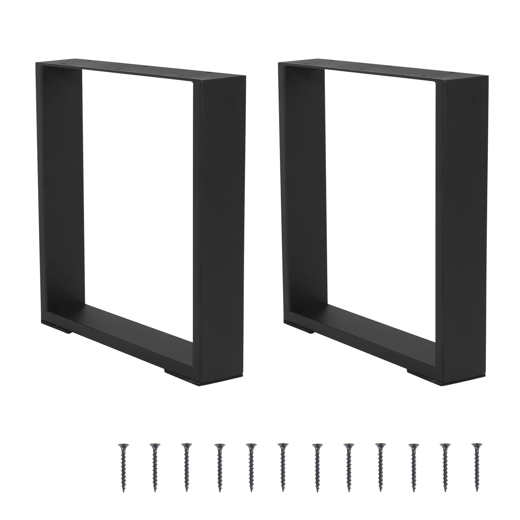 TC-HOMENYCoffee Table Legs 16 inches Modern Bench Legs Heavy Duty Metal Legs Black Furniture Legs Set of 2