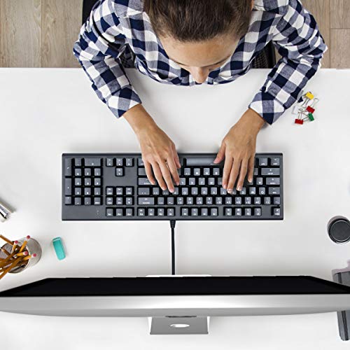 Velocifire M104 Mac Layout Mechanical Keyboard, 104-Key Full Size Mechanical Keyboard With Tactile Brown Switch, And Led White Backlit, Compatible With Mac (Black) #TOP4