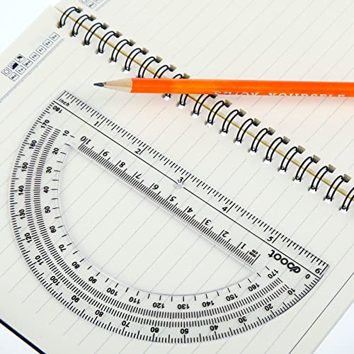eboot 24 pack plastic protractors math protractor 180 degrees 6 inch clear