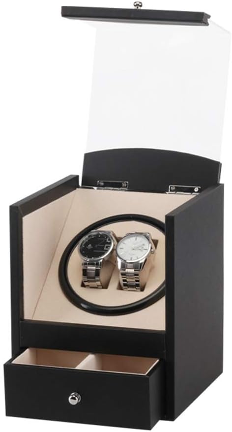 Watch Winders Watch Winder Boxes 2+0 Motor Box Electric Rotating Watch Storage Box Automatic Winding Watch Mechanical Watch Display Collection Box Turn Table Device Watch Winder Watch Box,B