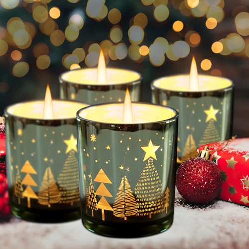 Weihnachtsdeko Teelichthalter 6 Stück für Tischdekoration Windlicht...