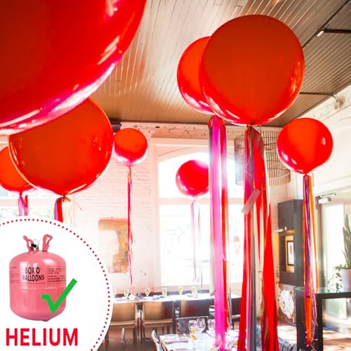Image of PartyWoo Red Balloons 4pcs 36 Inch Red Helium Balloons for Birthday Graduation Bachelorette Citizenship Firefighter Strawberry Anniversary Cherry Casino Movie Theme Party Decorations Red-Y57