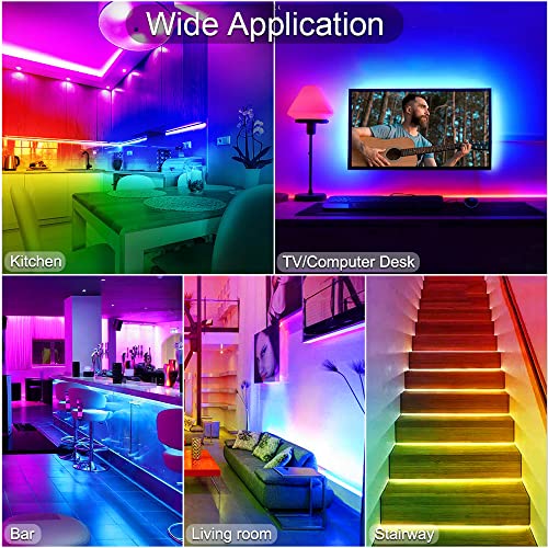 Image of WS2811 Smart IC RGB COB Led Strip Light 16.4FT /5M, 12mm Width, 720 LEDs /M, Chasing Addressable Light for Bedroom Kitchen Wall Decor(Without Controller&Adapter)
