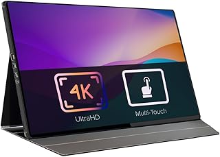 DroiX 15.6” 4k Portable Monitor with Touchscreen 3840x2160 60HZ HDMI USB Type-C Inputs for PC Laptop Consoles Phones