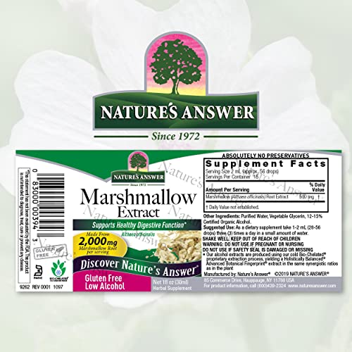 Nature's Answer Marshmallow Root With Organic Alcohol, 1-Fluid Ounce #TOP1