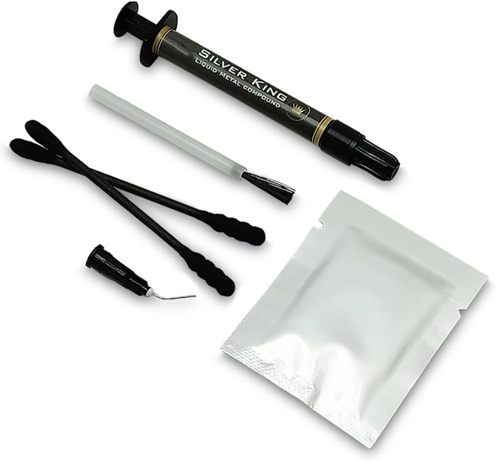 – Liquid Metal Thermal Paste, 79 W/mK High Performance, Silver King Heatsink Paste, CPU for All Coolers, 1 Grams with Cleanser and Spreader