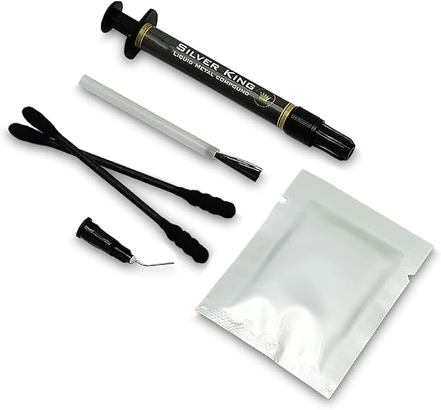 One enjoy Liquid Metal Thermal Paste, 79 W/mK High Performance, Silver King Heatsink Paste, CPU for All Coolers, 1 Grams with Cleanser and Spreader