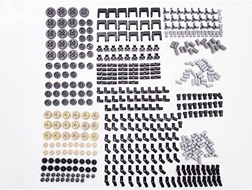 SEEMEY 452 Pcs Gear Set Compatible with Lego Technic, Chain Link Connectors Gears Bricks for Robot STEM MOC ?Random Color?
