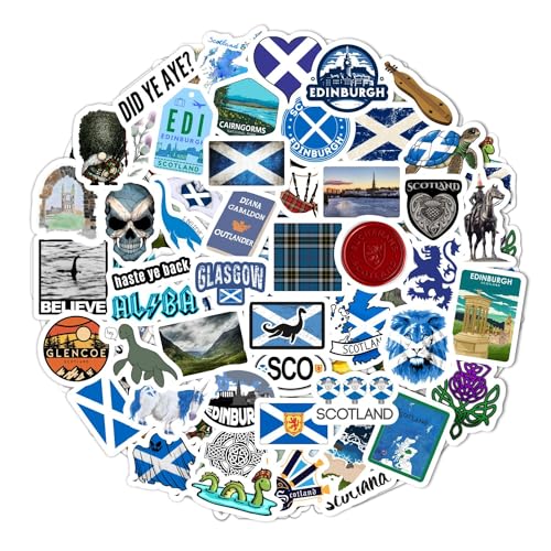 Schottland-Aufkleber für Trinkflaschen und Laptops - Schottische Party-Geschenke und Dekorationen, wasserdichte Vinyl-Aufkleber, schottische Flaggen- und Kultur-Sticker - Scotland Stickers