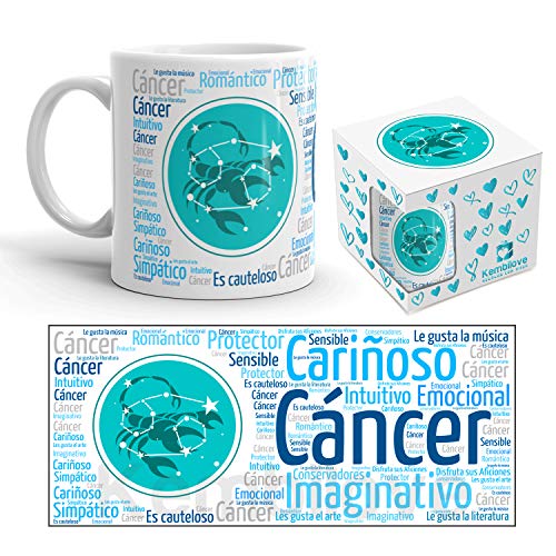 Kembilove Taza de Desayuno Horóscopo Cáncer – Taza de café de Signo del Zodiaco Cáncer – Tazas de Café y Té Horóscopo Cáncer – Regalo Original para Parejas, Cumpleaños, Amigos