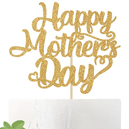 Decoración para tartas con purpurina dorada para el día de la madre, decoración para celebrar el día de la madre