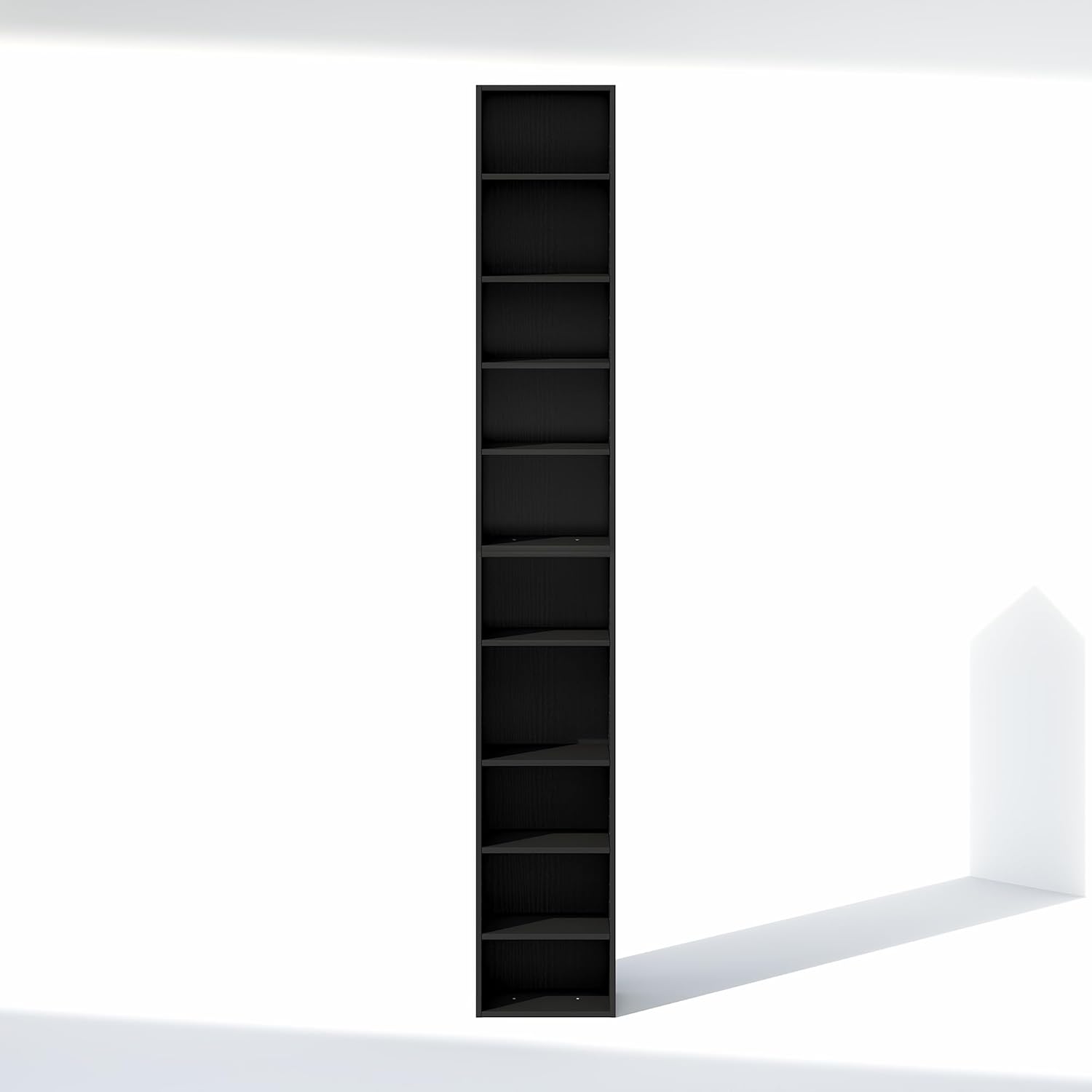 Furinno PASIR 10-Tier Closet Organizers and Storage, Open Shelf, Storage Organizer, 12-Inch Width, for Closet, Bedroom, Blackwood