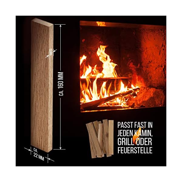 Aleko Premium 3,7 kg Brennholz BZW. Holzkohle - Anzünder aus Eichenholz, Bio Kaminanzünder, für Grill, Kamin, Ofen - Perfekter Grillanzünder, getrocknetes und unbehandeltes Anmachholz – Bild 4