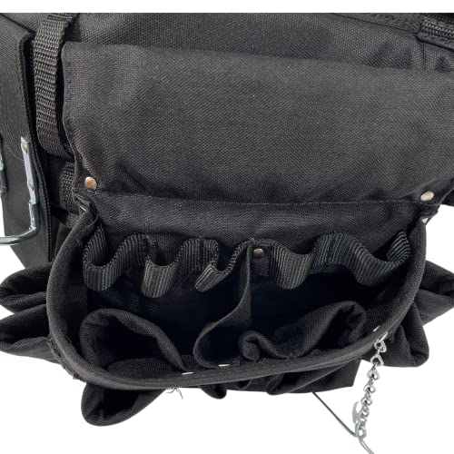 Boulder Bag Professional Electrician's Max Combo With Comfort Back Support Tool Belt, Quick Release Buckle, Heavy Duty Work Belt, Black, (Large 33-36 Inches), Made In Usa #TOP5