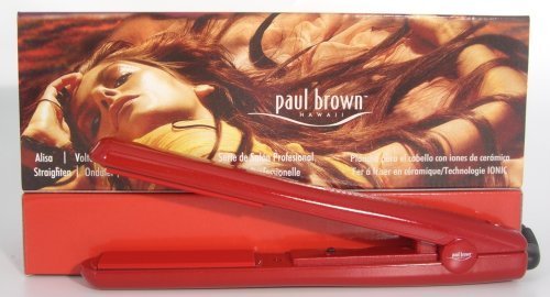 Paul Brown Ceramic 1-Inch Hair Styling Flat Iron, Red