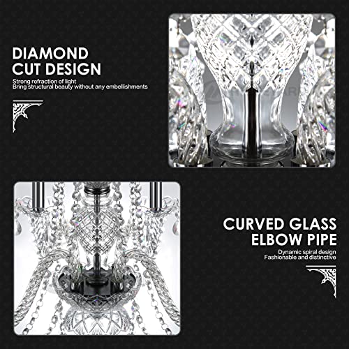 Ridgeyard 4 Lights Clear Chandelier Modern Crystal Raindrop Candle Pendant Ceiling Light Flush Mount Light Fixture For Dining Room, Living Room, Bedroom, Hallway Compatible With E12 Bulbs (4 Lights) #TOP5