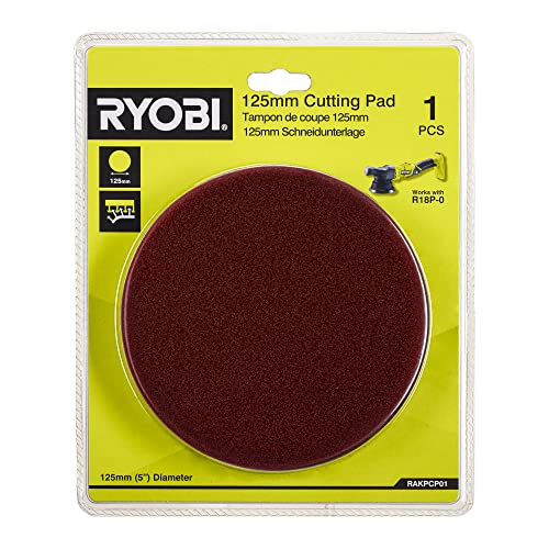 RYOBI - Disque Polissage 125mm - RAKPCP01 - Efface-Rayures, Pour R18P, Rénovation Carrosserie