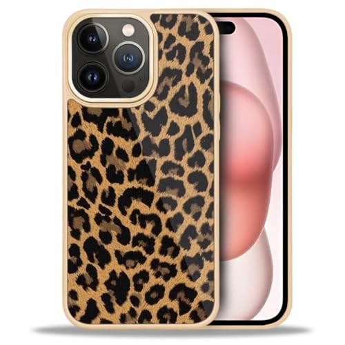 Coque iPhone 14 Pro Max léopard jaune antichoc pour adulte protégeant l'écran de 6,7 pouces