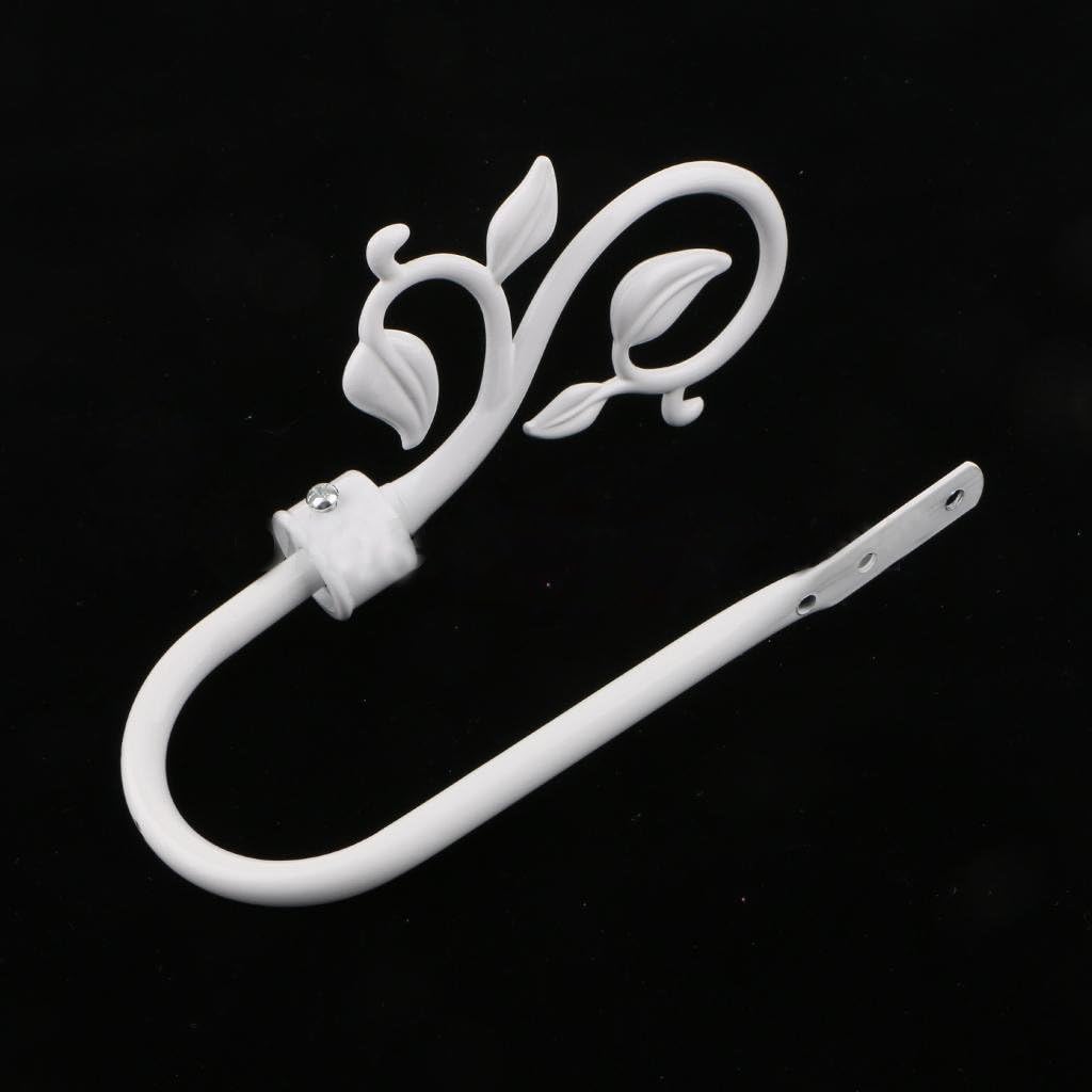 YING CHIC HCY Leaf U Arm Curtain Hook Window Treatment Holdbacks Metal Drapery Holdback (Style 1 Black): Home & Kitchen
