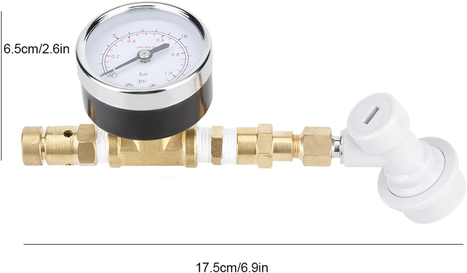 Brew Diaphragm Lock Beer Spunding Valve Complete Kit, Beer Brew Pressure Relief Valve with Lock Gas Gauge 0 to 15 PSI for Home Brewing Beer Corny Beer Keg