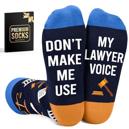 Lawyer Gifts - Cool Socks for Law School Graduates Ideal for Future Lawyers Perfect Bar Exam Gifts Creative Attorney Men Gift Unique and Funny Gift Law Students