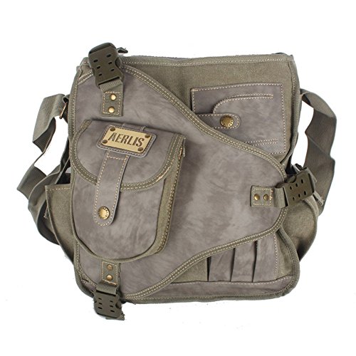INNTURT Men Shoulder Bag, Canvas Messenger Bag, Sling Bag for Men - Crossbody Bag Army Green