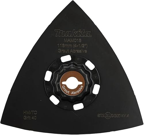 Miniatura 2 de Makita E-08660 StarlockMax Multiherramienta Oscilante 4-12" Carburo de Tungsteno 100 Grit Delta Triangle Lijado Pad