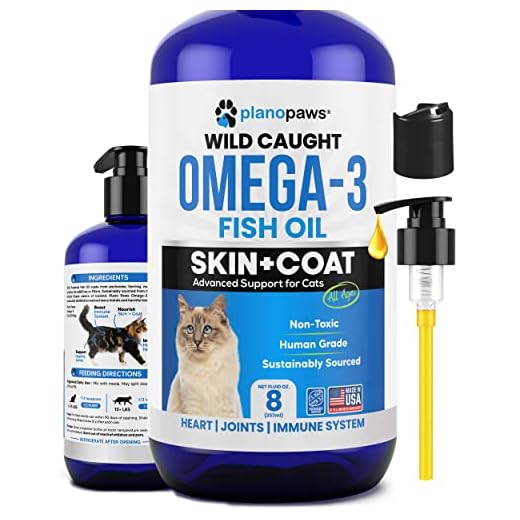 Omega 3 Fish Oil for Cats - Better Than Salmon Oil for Cats - Kitten + Cat Vitamins and Supplements - Cat Health Supplies - Cat Dandruff Treatment - Liquid Fish Oil for Pets - Cat Shedding Products