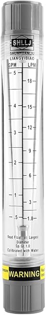 1pcs Flow Meter, Liquid Flowmeter Gas Flow Meter Tester for Gas Liquid Pipeline Flowmeter LZM-15G 0.5-5 GPM / 1.8-18 LPM