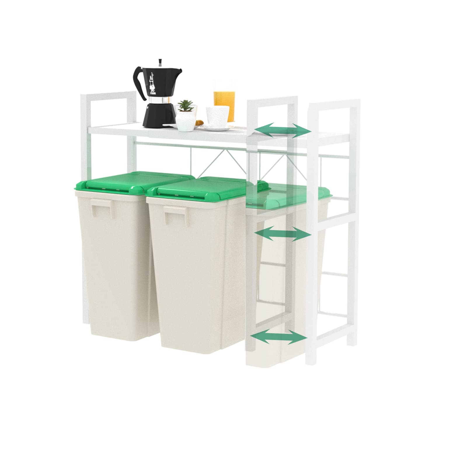 新品 ゴミ箱上ラック スチールラック トースターラック キッチンラック Amazon.co.jp : TOPPYA 電子 レンジ ゴミ箱上 ラック 2段 伸縮式