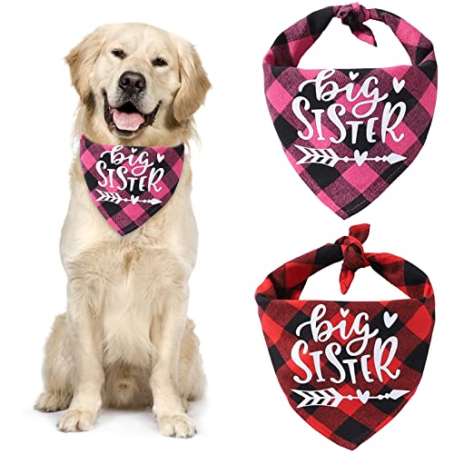 URROMA Rose Red and Red Plaid Dog Bandana Scarf