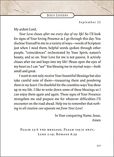 Image of Jesus Listens: Daily Devotional Prayers of Peace, Joy, and Hope (A 365-Day Prayer Book)