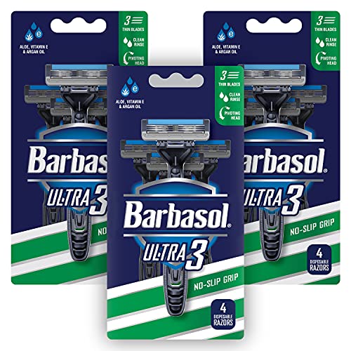 Barbasol Ultra 3 Premium Disposable Razor Value Pack Bundle (3 Packs/12 Total Razors) - Image 3