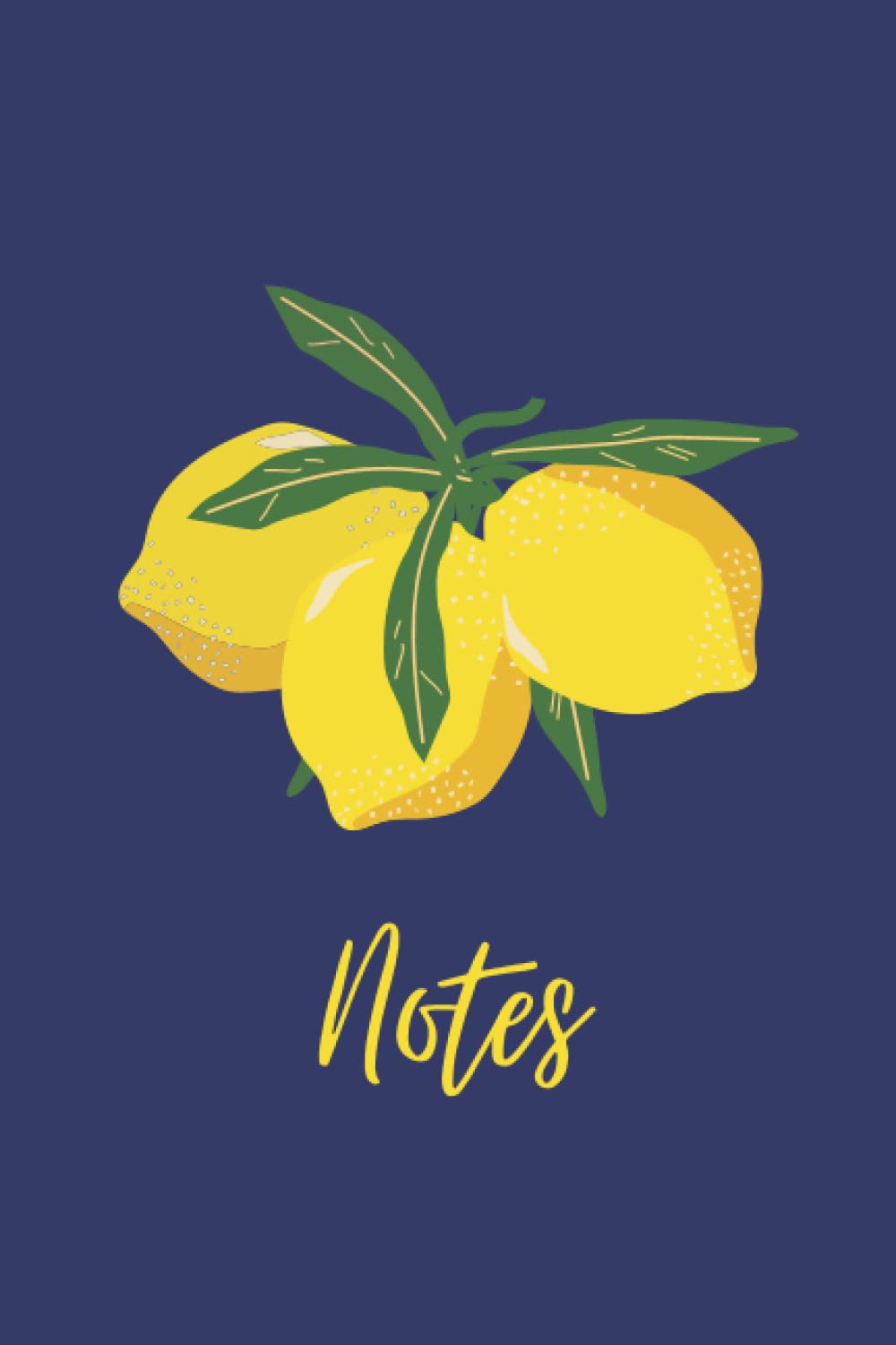 Notebook: Lemon and Navy Blue Themed Blank 6x9 120 pages