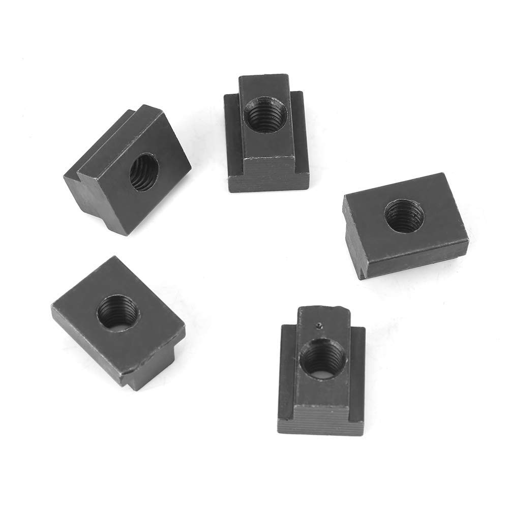 Dadi a T, 5 Dadi con Scanalatura a T con Finitura in Ossido Nero, Filettature M8/10, Elevata Durezza e Resistenza Elevata, si Adattano Alle Scanalature a T Nelle Tabelle Delle Macc(M8)